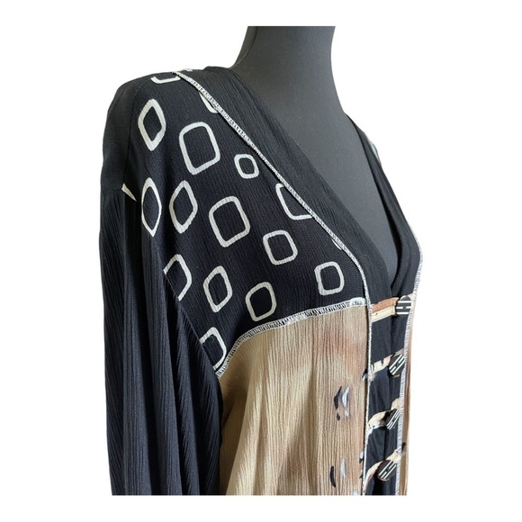 Globetrotter Batik Indonesian Kimono Maxi Dress | Boho | Cover Up | Size Small - Picture 3 of 12